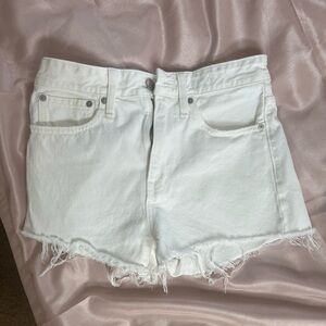 Size 25 (fits like 27) white relaxed denim shorts